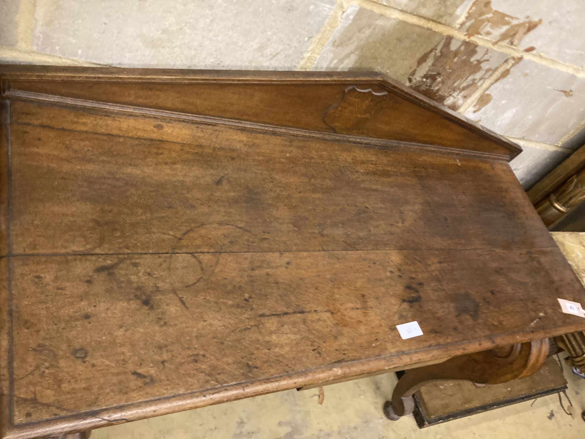 An early Victorian oak console table, width 126cm depth 58cm height 96cm